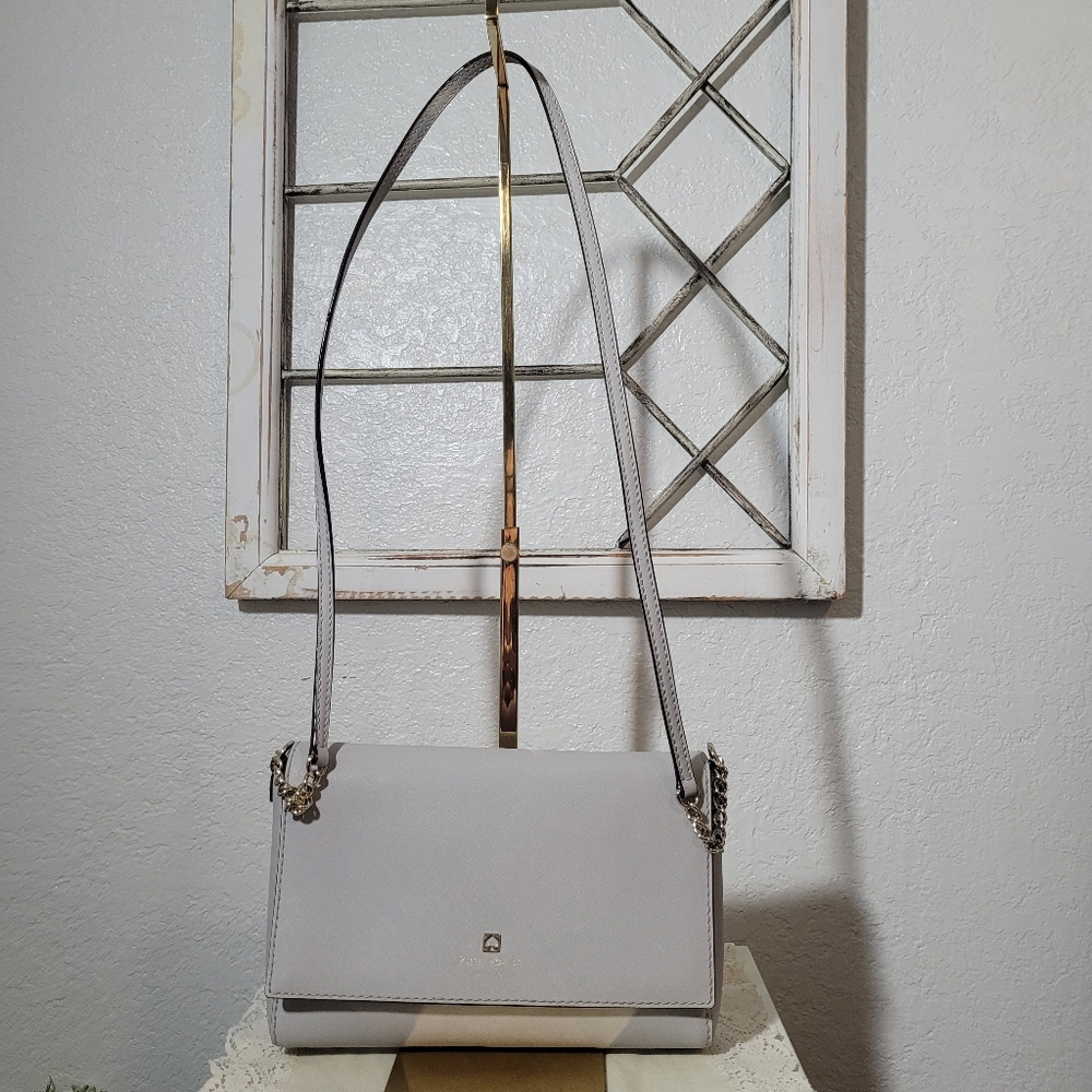 Kate SpadeNew York Gray Crossbody Purse with Gold Hardware